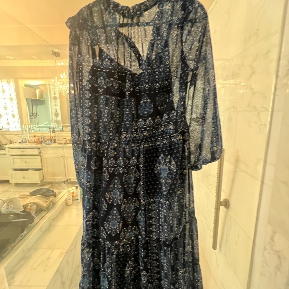 Julia Jordan Tiered Long Sleeve Drawstring Waist Dress - Picture 9 of 10